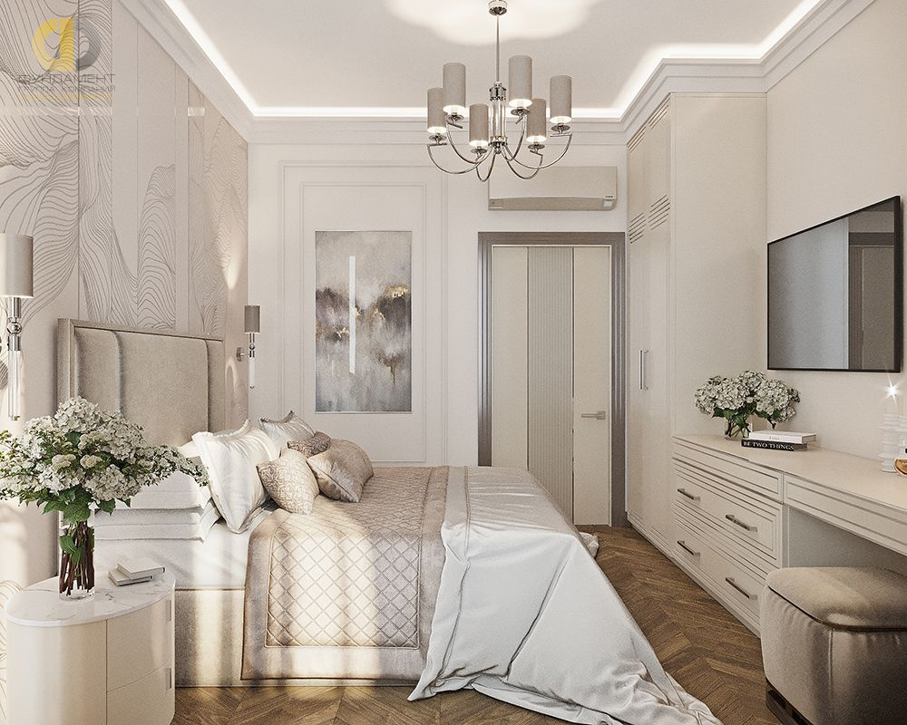 Спальня в стиле дизайна современный по адресу г. Москва, Шелепихинская набережная, д. 34, 2021 года