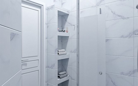 Дизайн интерьера ванной в 3-комнатной квартире 81 кв. м в стиле неоклассика