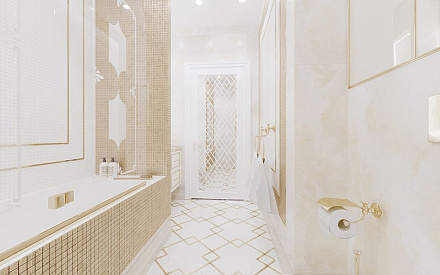 Дизайн интерьера ванной в 4-комнатной квартире 126 кв. м в стиле неоклассика 20