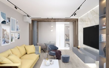 Дизайн интерьера 3-комнатной квартиры 91 кв. м. в современном стиле