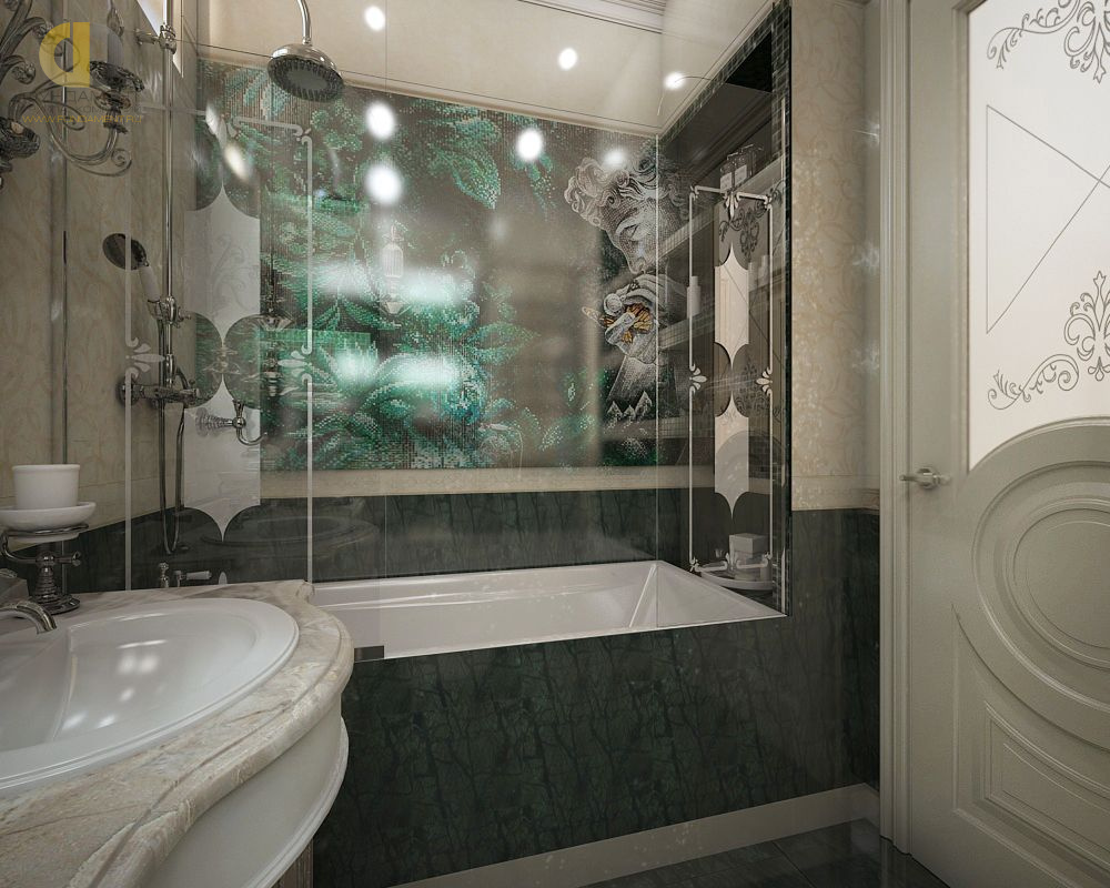 Дизайн интерьера ванной в двухкомнатной квартире 80 кв.м в классическом стиле13