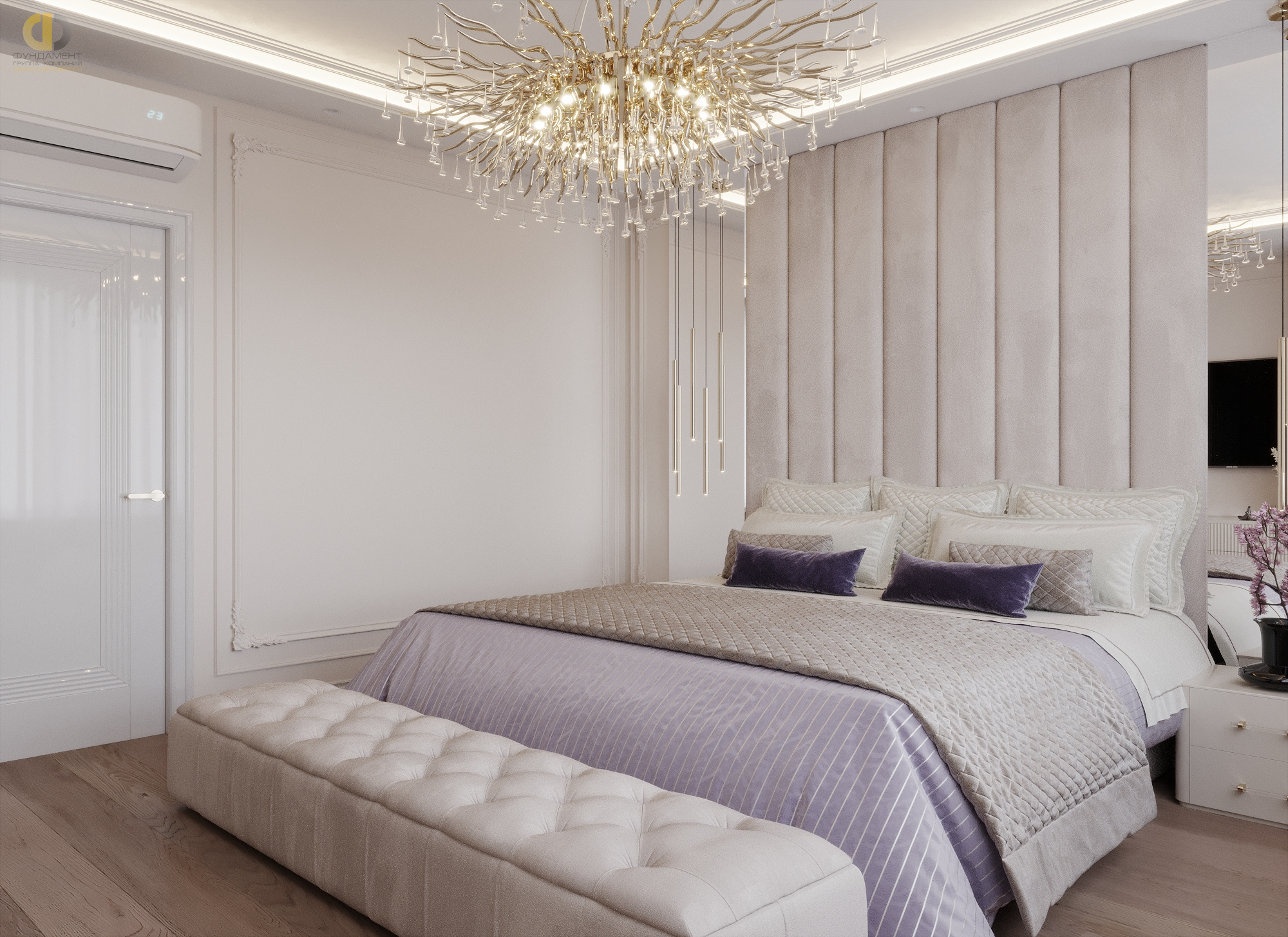Дизайн спальни в стиле неоклассическом – фото 282