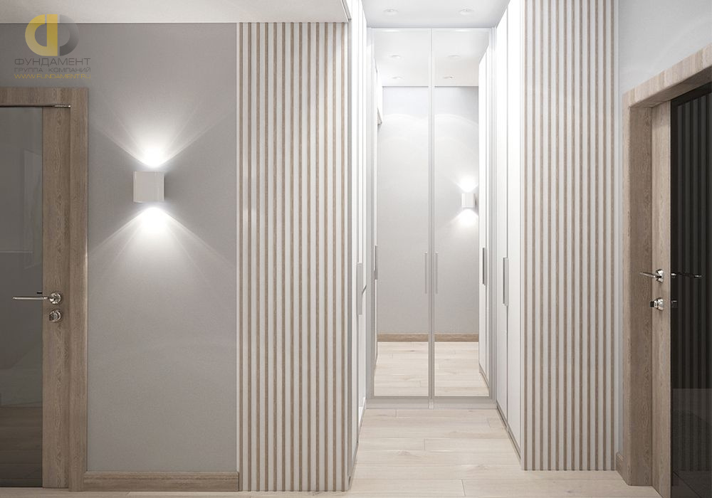 Дизайн интерьера коридора в четырёхкомнатной квартире 66 кв.м в современном стиле с элементами прованса16