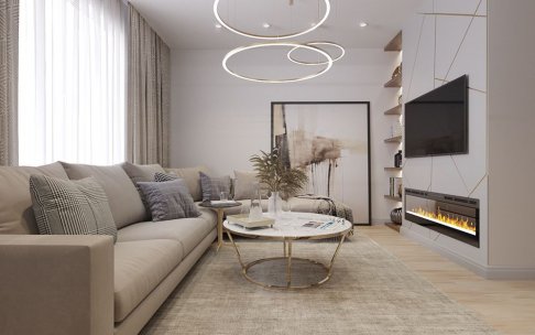 Дизайн интерьера квартиры четырехкомнатной квартиры в современном стиле с элементами ар-деко