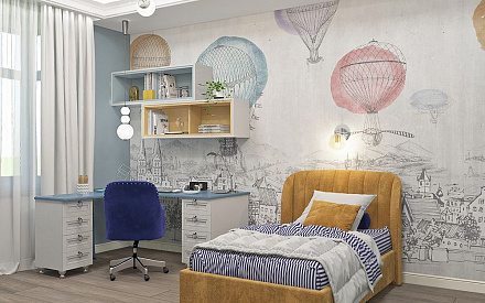 Дизайн интерьера детской в четырёхкомнатной квартире 114 кв. м в стиле ар-деко и неоклассика 25