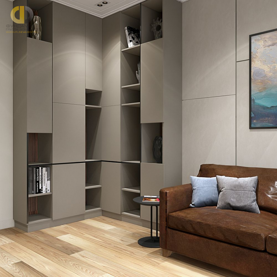 Дизайн интерьера кабинета в трёхкомнатной квартире 135 кв.м в современном стиле20