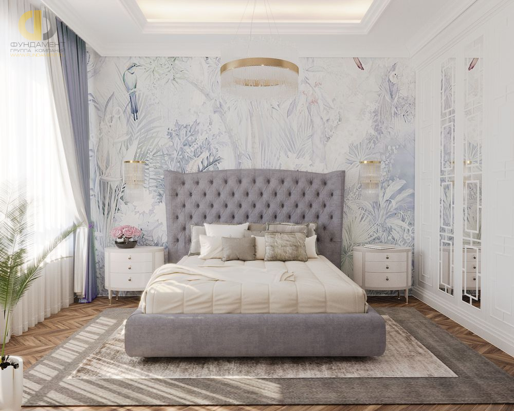 Спальня в стиле дизайна эклектика по адресу г. Москва, пр. Серебрякова, д. 11, 2020 года