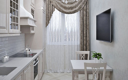 Дизайн интерьера кухни в 5-комнатной квартире 245 кв.м в стиле неоклассика