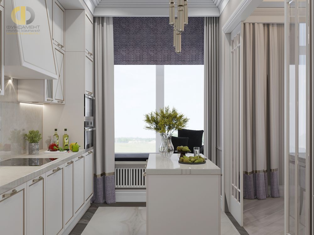 Дизайн интерьера кухни в доме 171 кв.м в стиле современная классика10