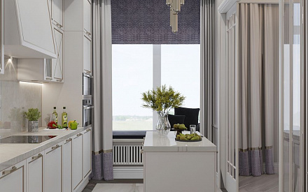 Дизайн интерьера кухни в доме 171 кв.м в стиле современная классика10