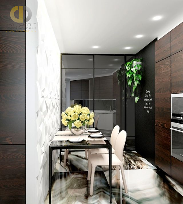 Дизайн кухни в светло-сером цвете - фото