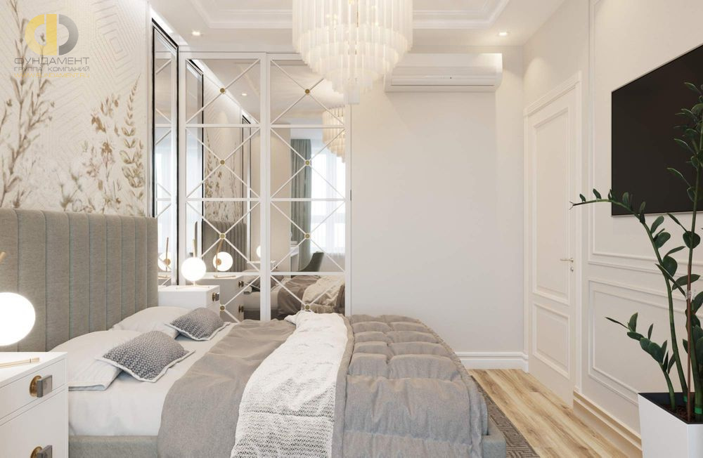 Спальня в стиле дизайна современный по адресу г. Москва, Каширское шоссе, д. 65, 2019 года