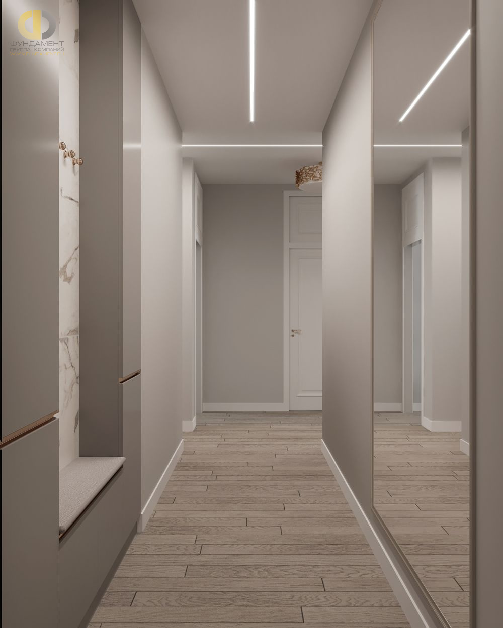 Дизайн коридора в стиле cовременном – фото 294