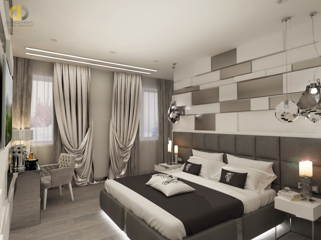 Дизайн интерьера спальни в 3-комнатной квартире 144 кв. м