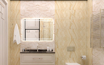 Дизайн интерьера ванной в двухкомнатной квартире 44 кв.м в стиле современная классика5