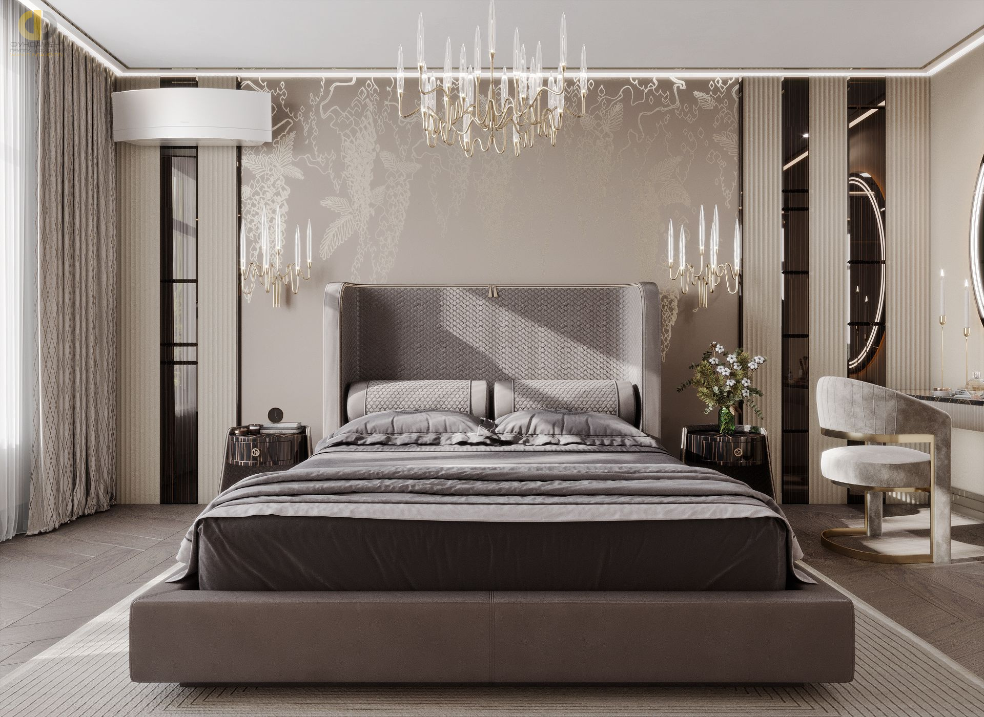 Дизайн спальни в стиле арт-деко – фото 632