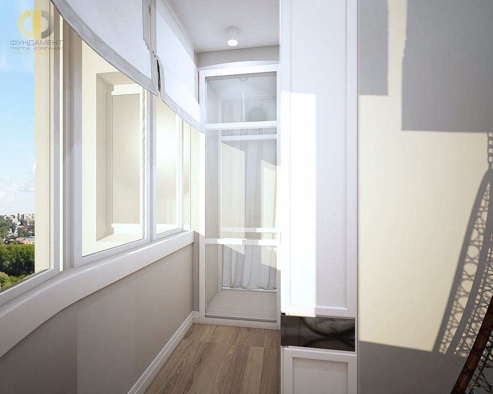 Дизайн интерьера балкона четырёхкомнатной квартире 142 кв. м в стиле неоклассика 19