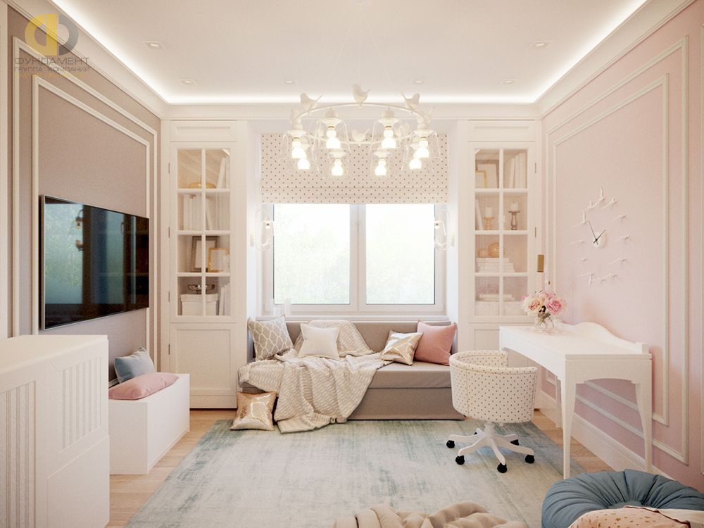 Дизайн интерьера детской в четырёхкомнатной квартире 101 кв.м в стиле неоклассика12