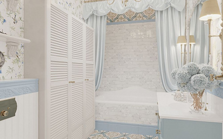 Дизайн интерьера ванной в 6-комнатной квартире 196 кв. м в стиле классика и прованс 43