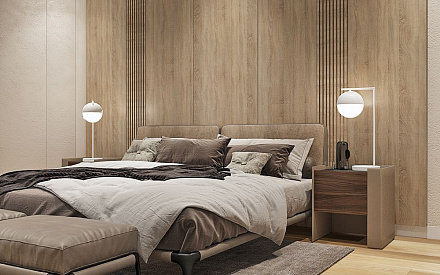 Дизайн интерьера спальни в трёхкомнатной квартире 135 кв.м в современном стиле13