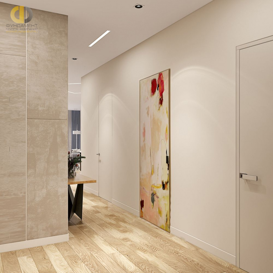 Дизайн интерьера коридора в трёхкомнатной квартире 135 кв.м в современном стиле31