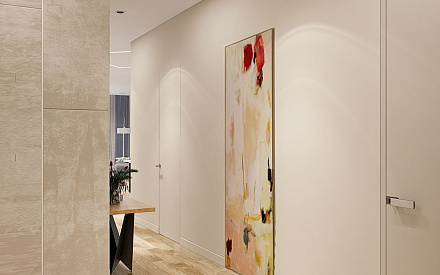 Дизайн интерьера коридора в трёхкомнатной квартире 135 кв.м в современном стиле31