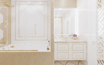 Дизайн интерьера ванной в 4-комнатной квартире 126 кв. м в стиле неоклассика 21