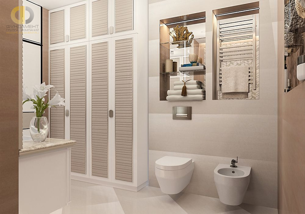 Дизайн интерьера ванной в пятикомнатной квартире 108 кв. м в современном стиле 14