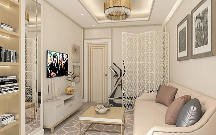 Дизайн интерьера кабинета в четырёхкомнатной квартире 131 кв.м в стиле неоклассика15
