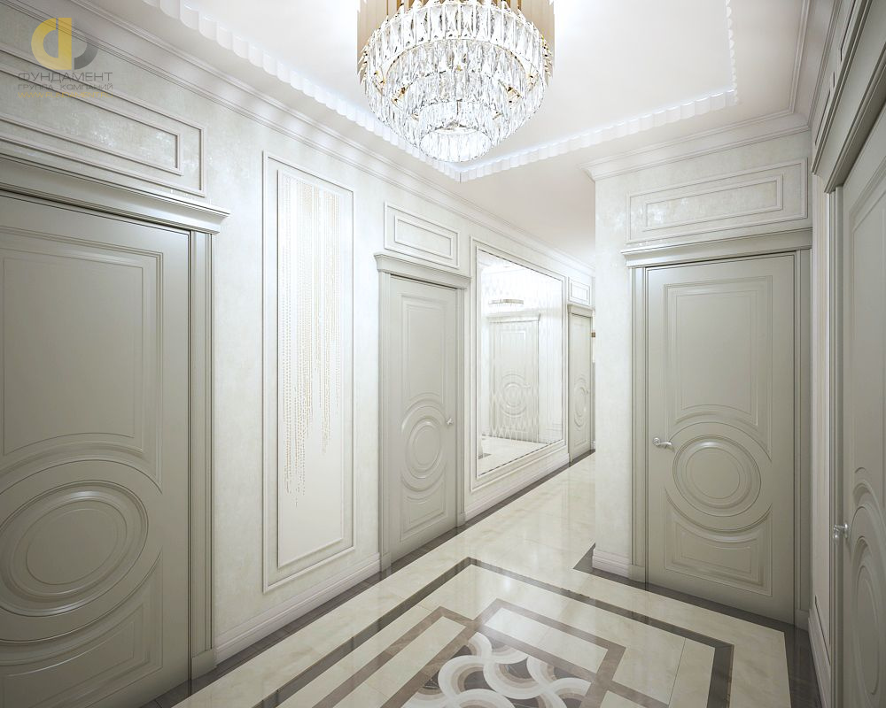 Дизайн интерьера коридора четырёхкомнатной квартире 142 кв. м в стиле неоклассика 7