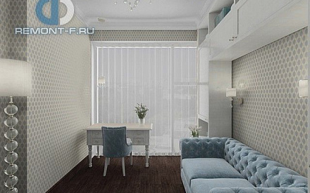 Дизайн кабинета в 4-комнатной квартире 106 кв. м в стиле неоклассика