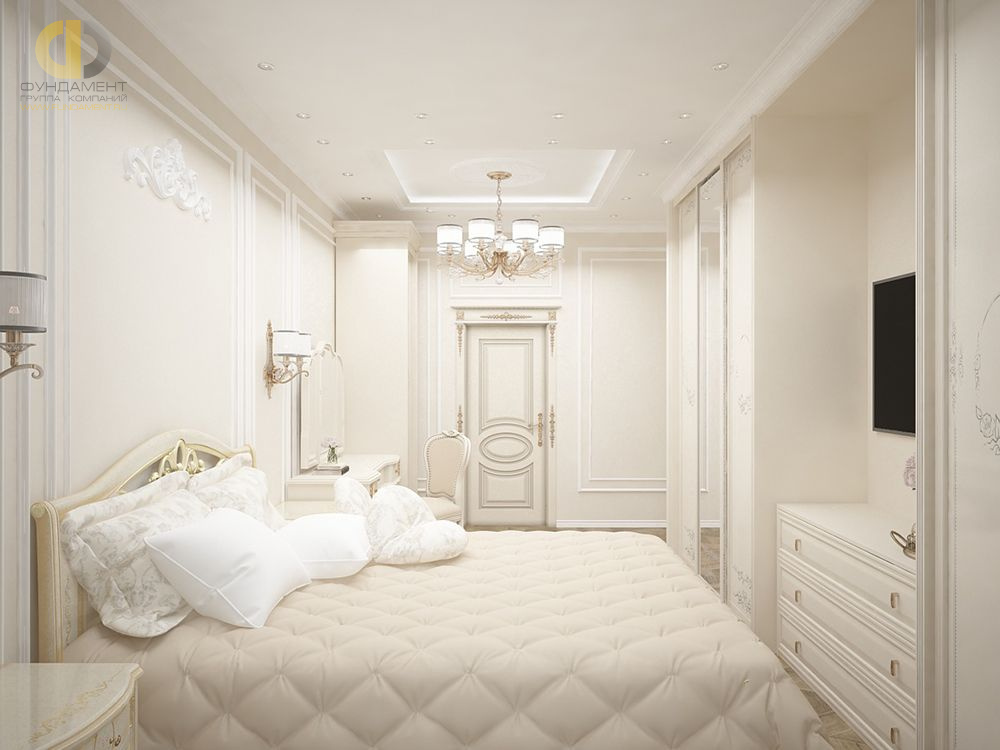 Дизайн интерьера спальни в трёхкомнатной квартире 101 кв. м в стиле классицизм 19