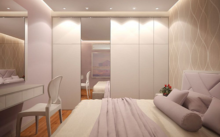 Дизайн интерьера спальни в трёхкомнатной квартире 70 кв.м в современном стиле8