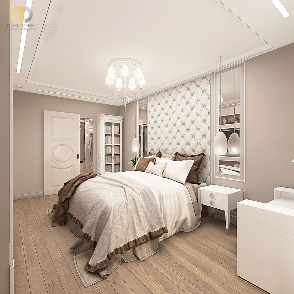 Спальня в стиле дизайна классицизм по адресу г. Москва, бул. Ходынский, д. 2, 2018 года