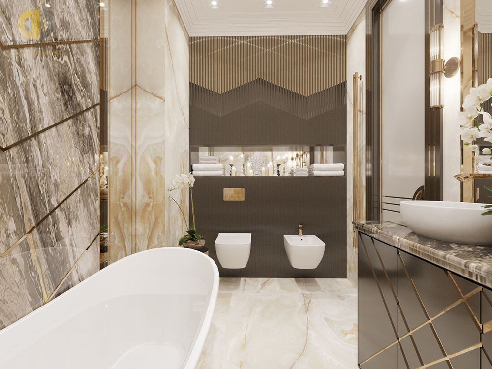 Дизайн интерьера ванной в 3-комнатной квартире 92 кв. м в стиле эклектика 18
