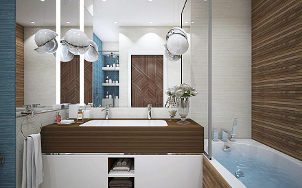 Дизайн интерьера ванной в четырёхкомнатной квартире 115 кв.м в современном стиле19