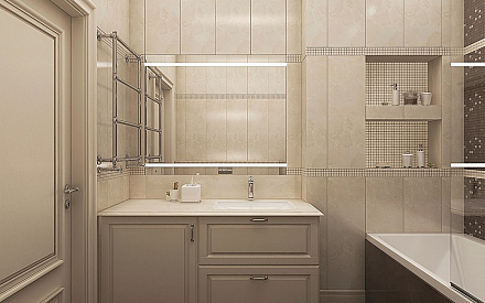 Дизайн интерьера ванной в трёхкомнатной квартире 107 кв.м в стиле неоклассика19