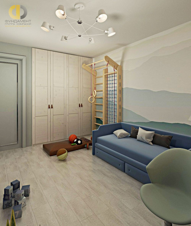 Дизайн интерьера детской в трёхкомнатной квартире 98 кв.м в стиле современная классика1