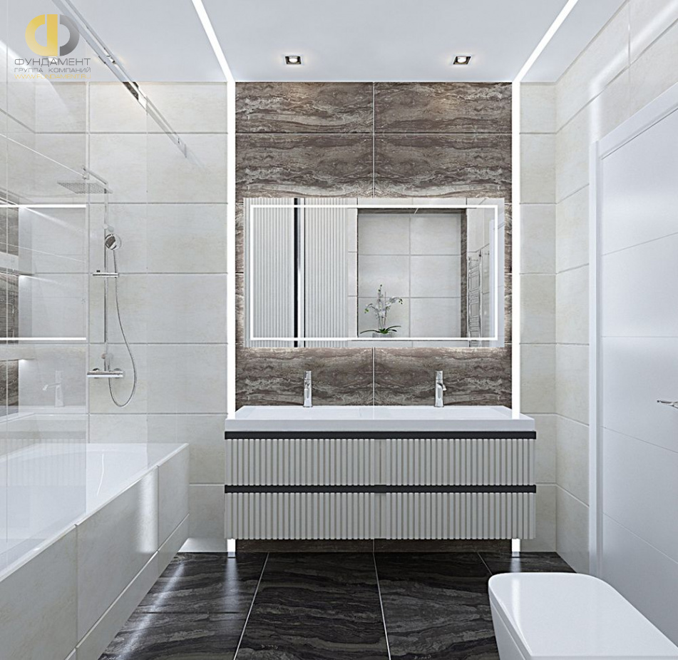 Дизайн интерьера ванной в четырёхкомнатной квартире 107 кв.м в современном стиле16