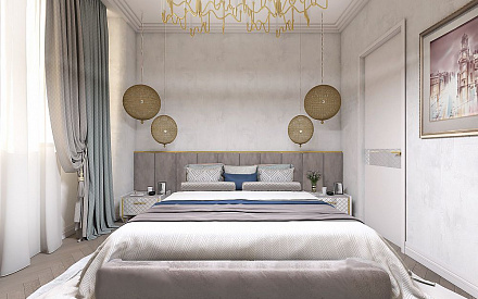 Дизайн интерьера спальни в двухкомнатной квартире 67 кв. м. в современном стиле10