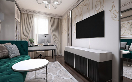 Дизайн интерьера кабинета в шестикомнатной квартире 200 кв.м в стиле ар-деко25