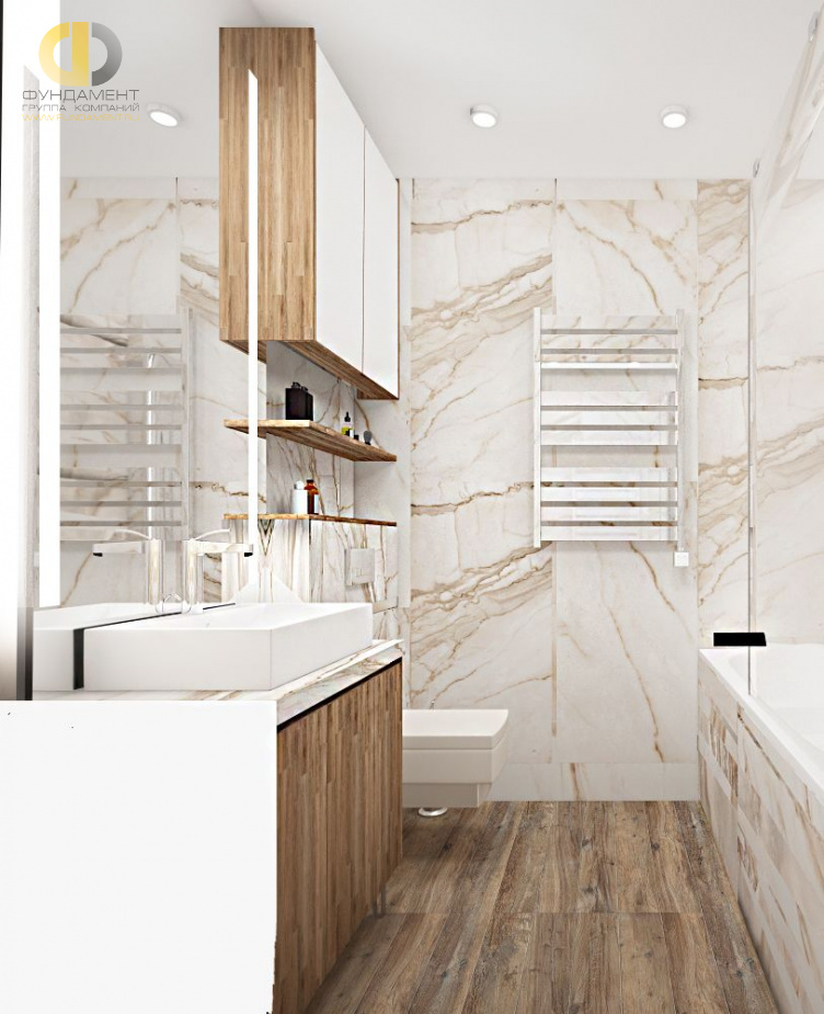 Дизайн интерьера ванной в трёхкомнатной квартире 95 кв.м в современном стиле13