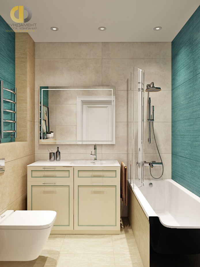 Дизайн интерьера ванной в трехкомнатной квартире 71 кв.м в стиле эклектика2