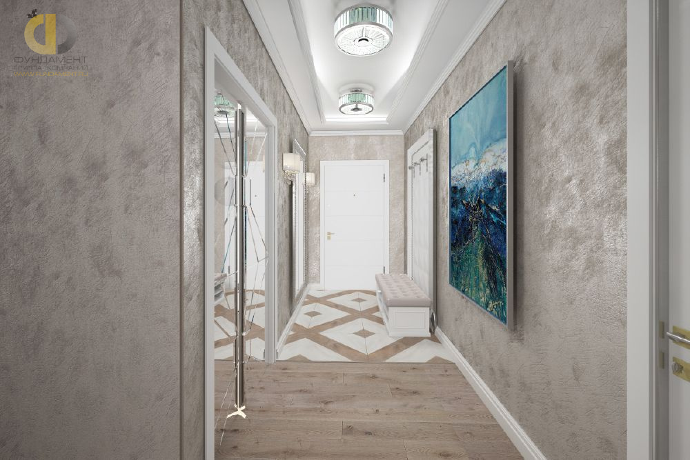 Дизайн коридора в 4-комнатной квартире 130 кв.м11