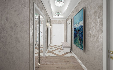 Дизайн коридора в 4-комнатной квартире 130 кв.м11