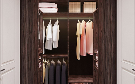 Дизайн интерьера гардероба в трёхкомнатной квартире 78 кв.м в стиле ар-деко6