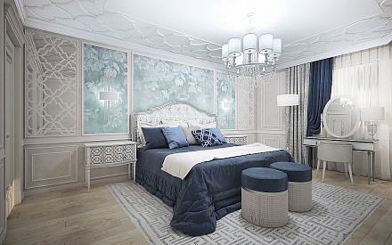 Дизайн интерьера спальни в четырёхкомнатной квартире 127 кв.м в стиле неоклассика14
