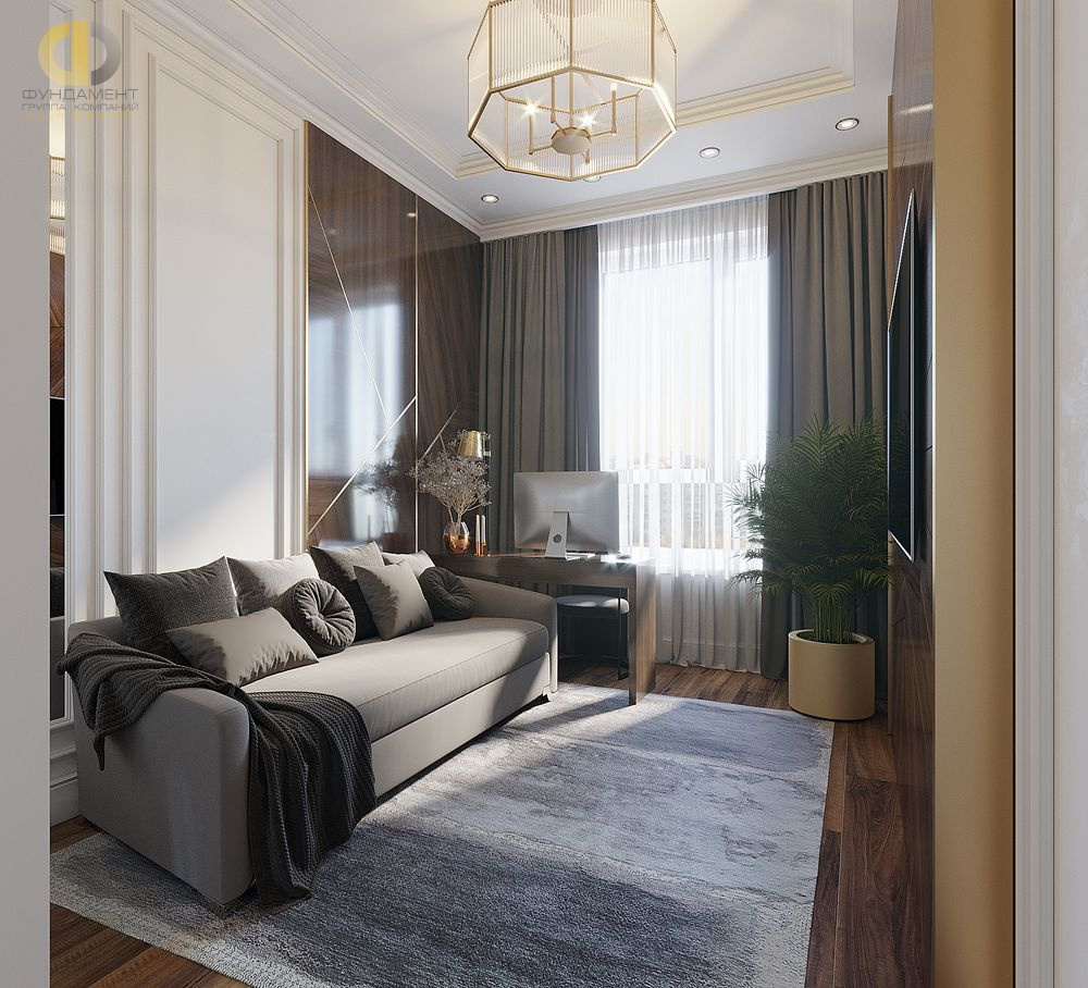 Спальня в стиле дизайна арт-деко (ар-деко) по адресу Шелепихинская набережная, 34, 2020 года