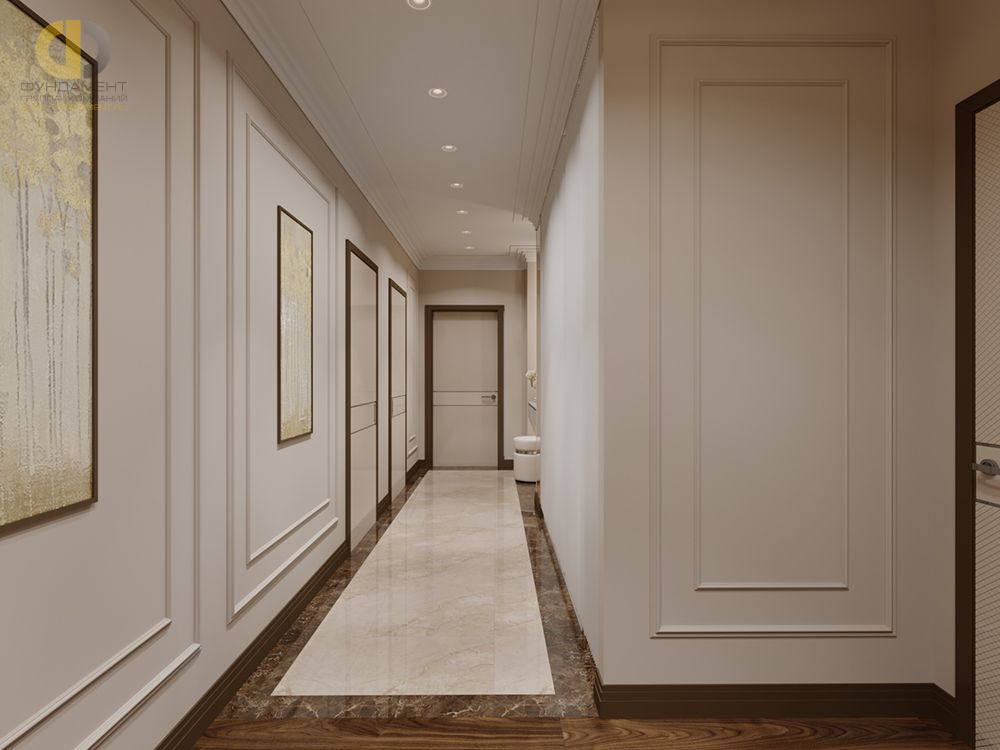Дизайн коридора в сером цвете - фото