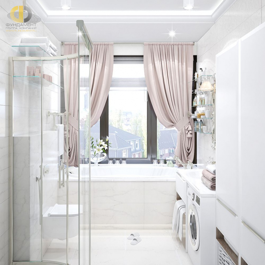 Дизайн интерьера ванной в трёхкомнатной квартире 74 кв.м в современном стиле с элементами ар-деко18